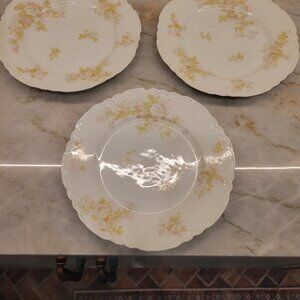 3 Vintage Haviland Limoges Luncheon plates--"Bretagne" Pattern